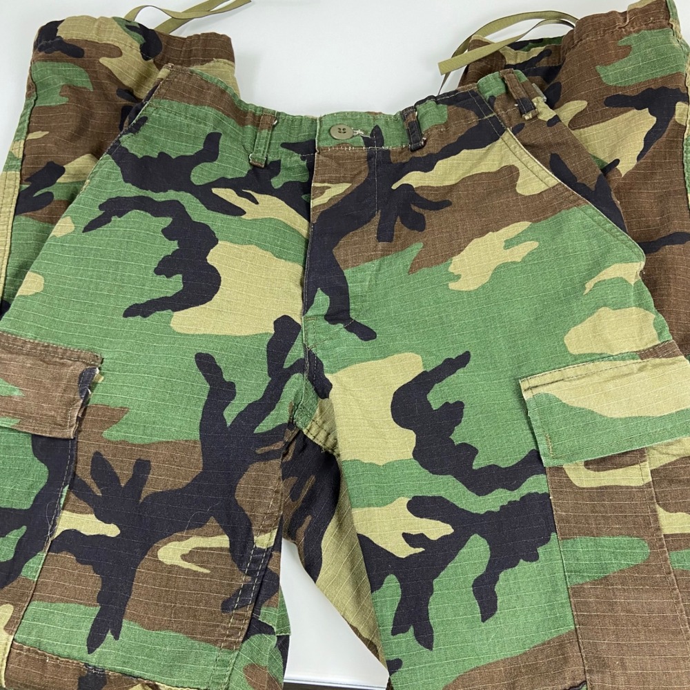 Military Mens XS Regular Green Woodland Camo BDU‎ Cargo Pants  Ripstop
